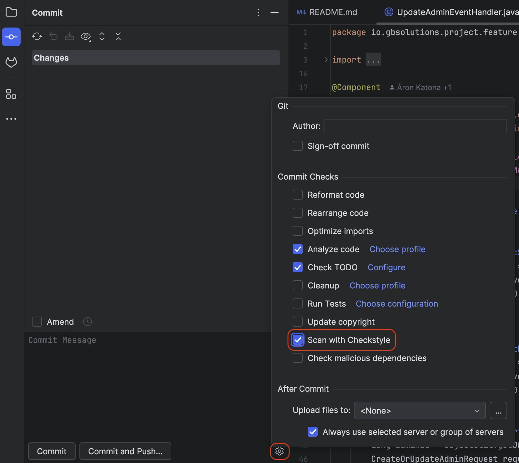 CommitCheckstyle