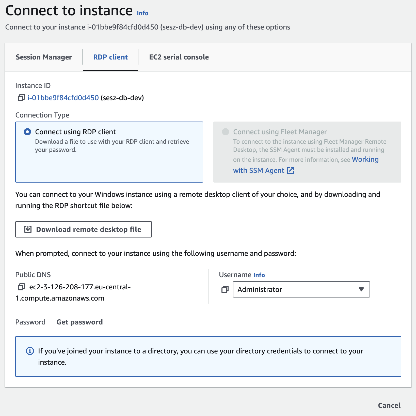 ConnectToInstance