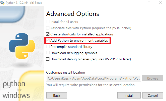 PythonEnvCheckBox